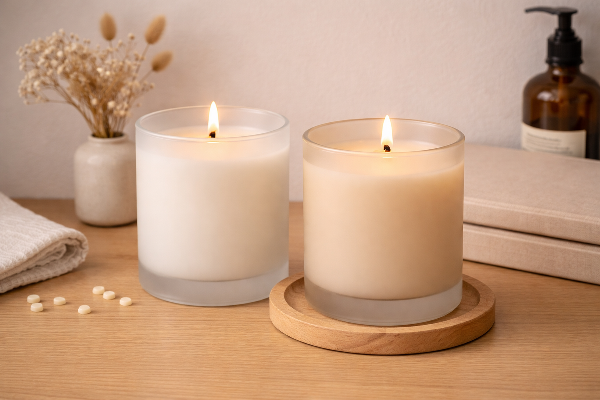 Frosted Glass Candle Set