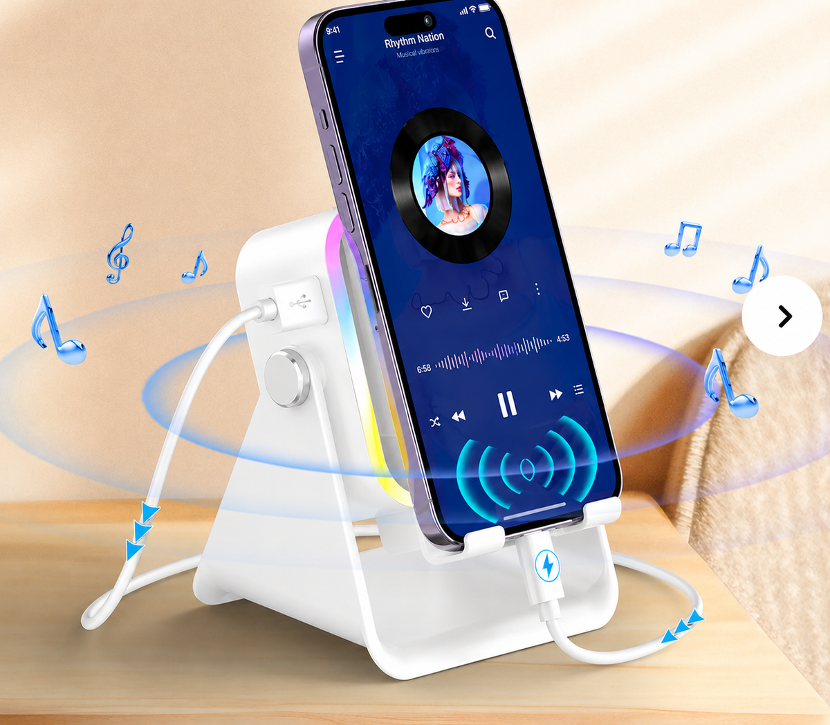 📱 Wireless Induction Audio Speaker Stand