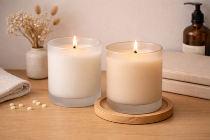 Frosted Glass Candle Set
