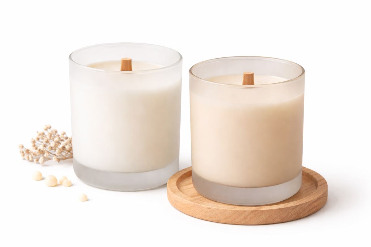 Frosted Glass Candle Set
