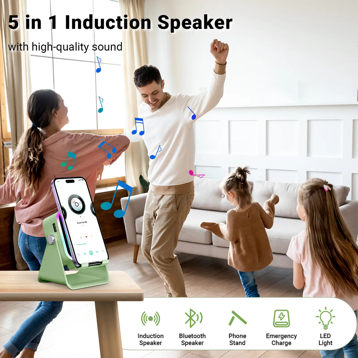 📱 Wireless Induction Audio Speaker Stand
