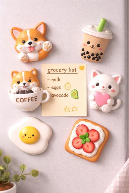 Cute Cartoon Fridge Magnets Set