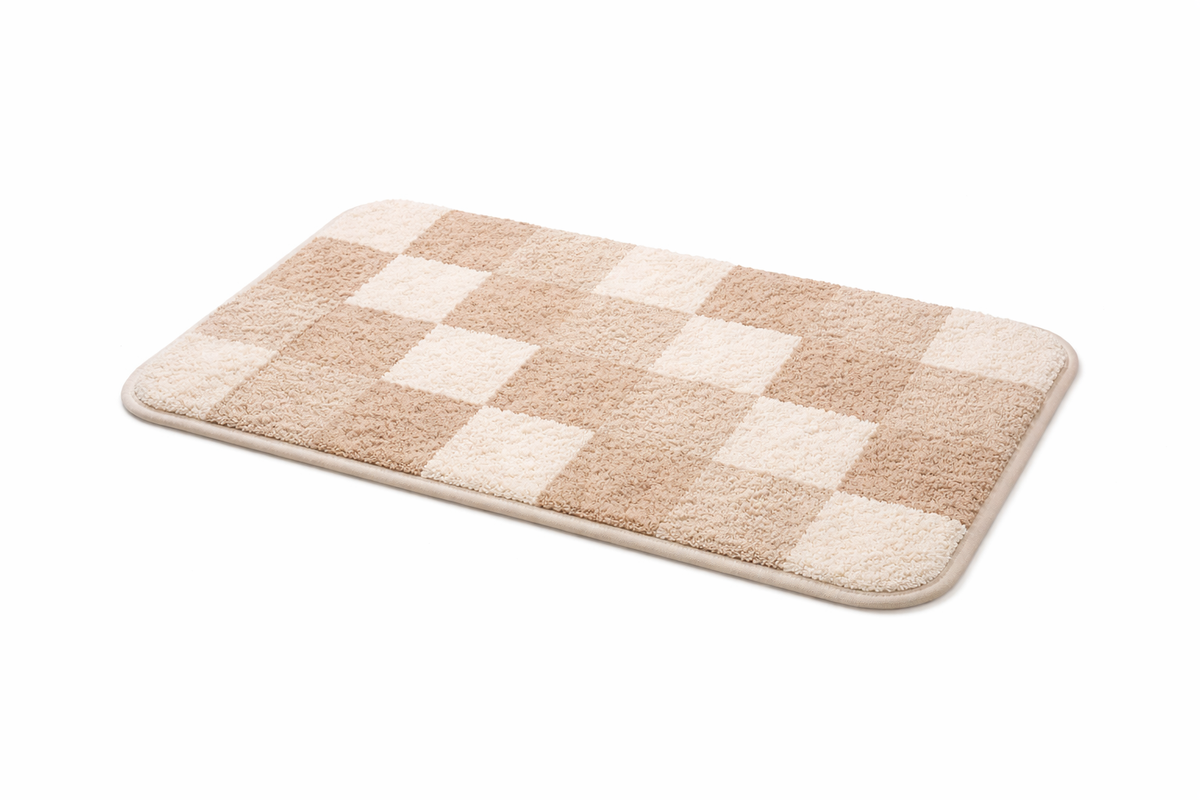Soft Checkered Bath Mat