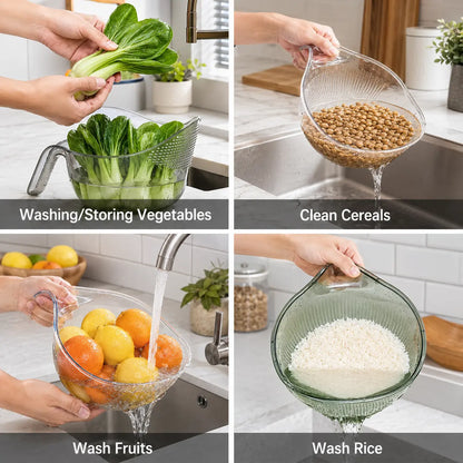 Rinse rice, fruit, veggies and more — all in one bowl.🙌