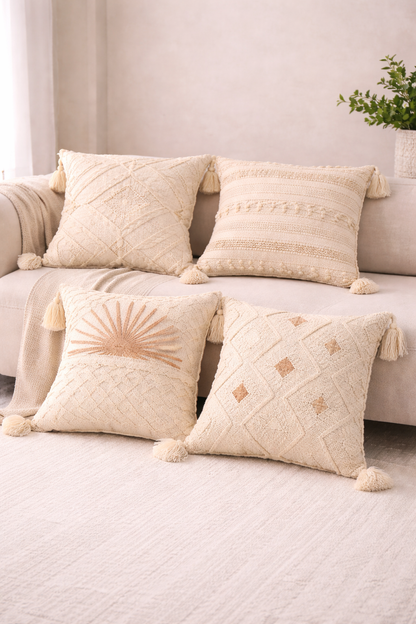 Boho Textured Throw Pillow