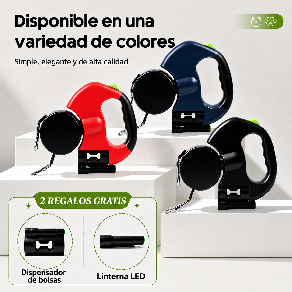 DuoLeash™ — Dual Retractable Dog Leash for 2 Dogs